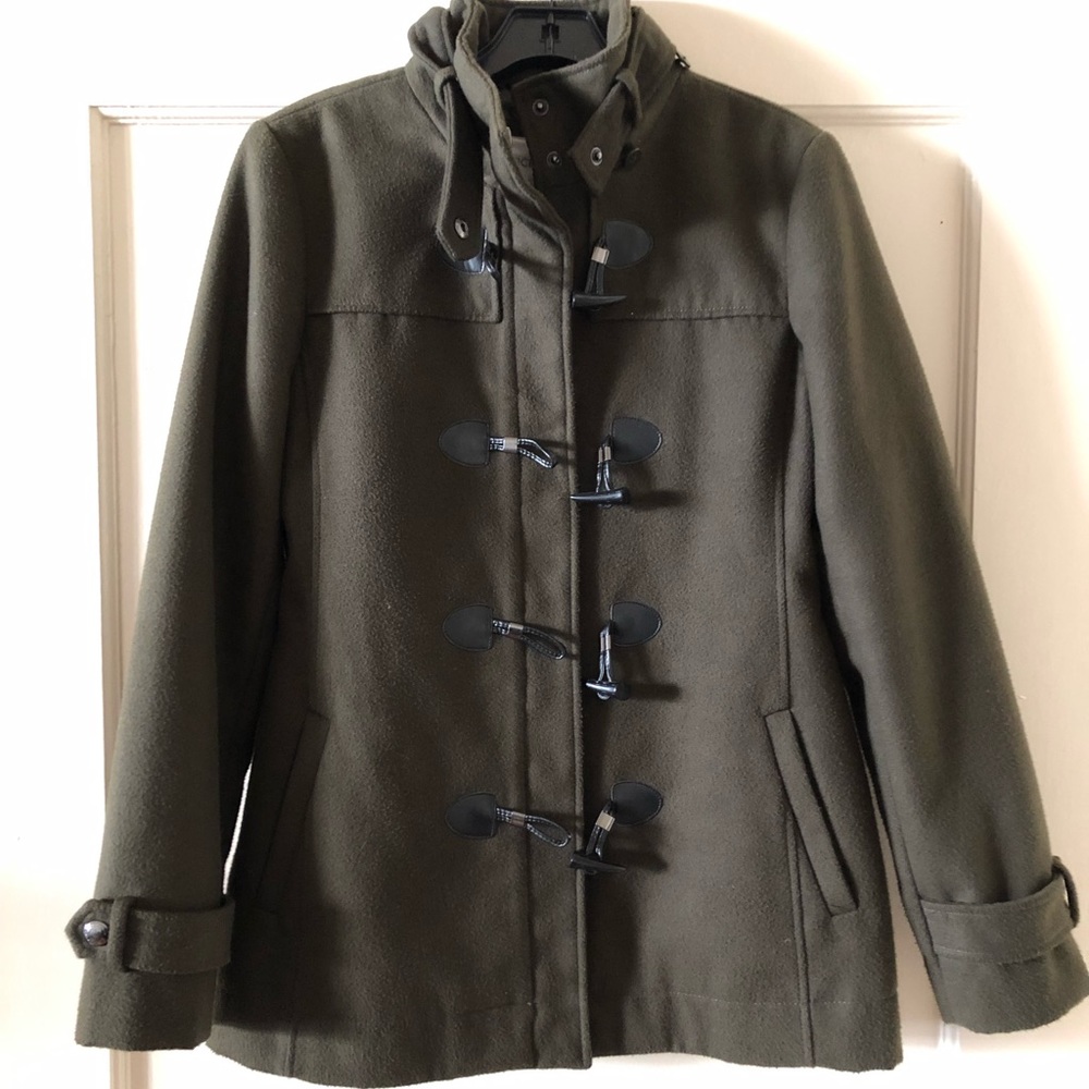 Bcbgeneration Toggle Green Coat W/ Detachable Hood - image 1